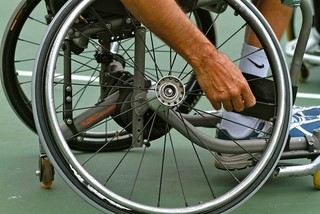 spokes of wheelchair