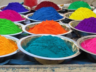 bright colored dry paint